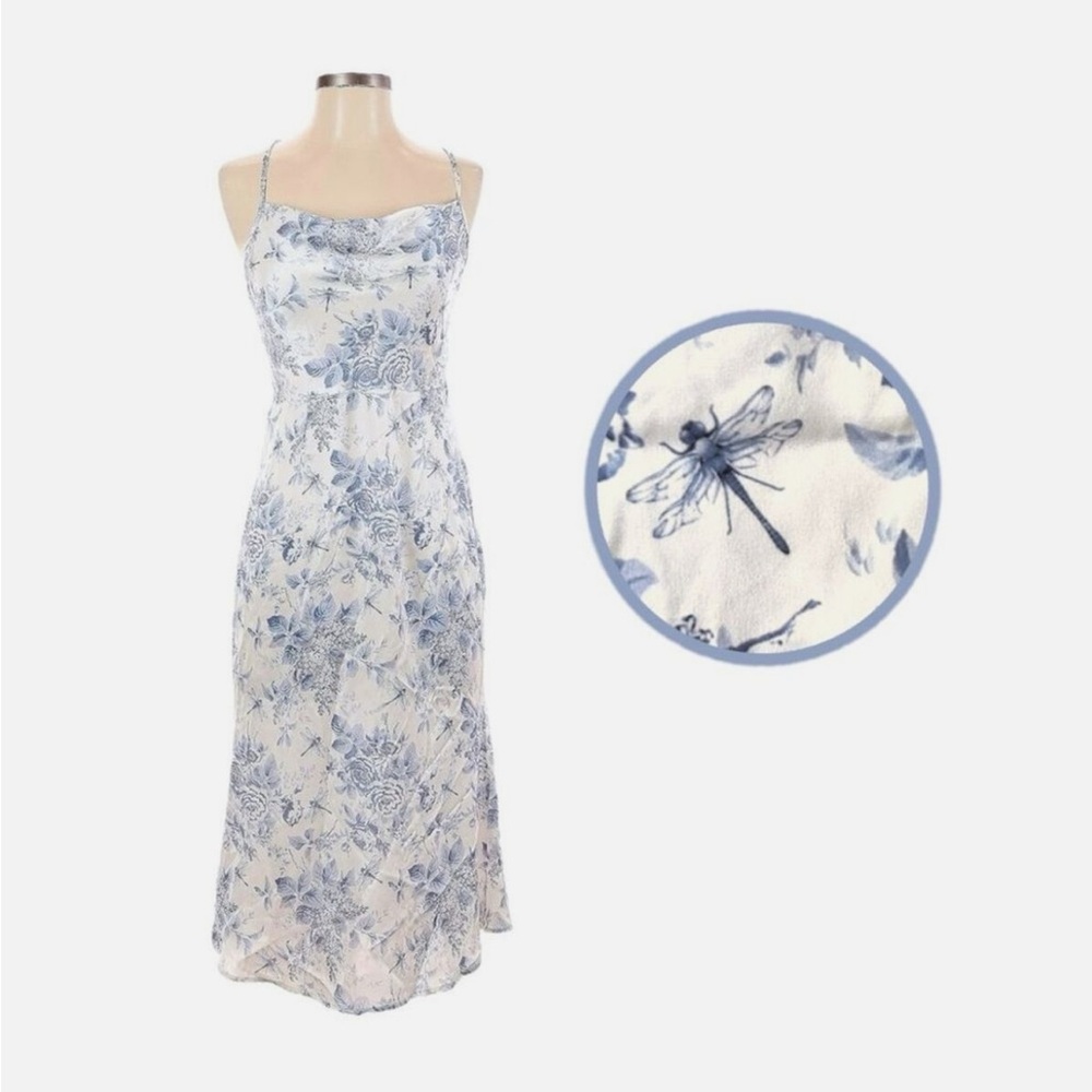 Floral Blue and White Dress